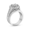 Thumbnail Image 2 of 2 CT. T.W. Multi-Diamond Frame Double Row Shank Bridal Set in 14K White Gold