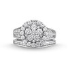 Thumbnail Image 3 of 2 CT. T.W. Multi-Diamond Frame Double Row Shank Bridal Set in 14K White Gold