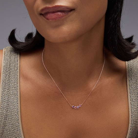 Bezel-Set Birthstone Necklace (1-7 Stones)