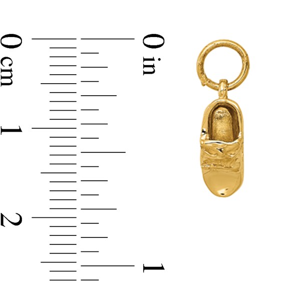 Baby Shoe Charm in Solid 14K Gold