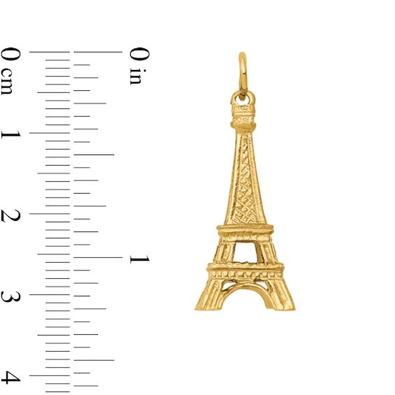 3-D Eiffel Tower Charm in Hollow 14K Gold