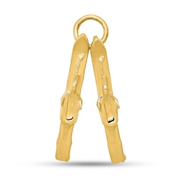 3-D Pair of Skis Charm in Solid 14K Gold