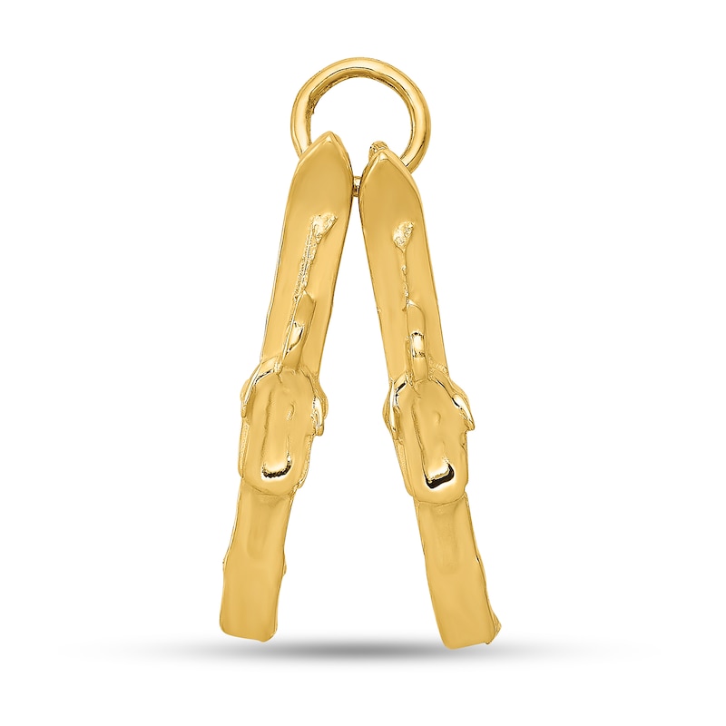 Main Image 1 of 3-D Pair of Skis Charm in Solid 14K Gold