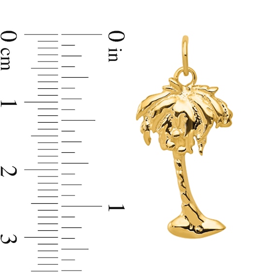 Palm Tree Charm in Solid 14K Gold