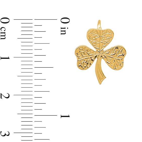 Shamrock Charm in Solid 14K Gold
