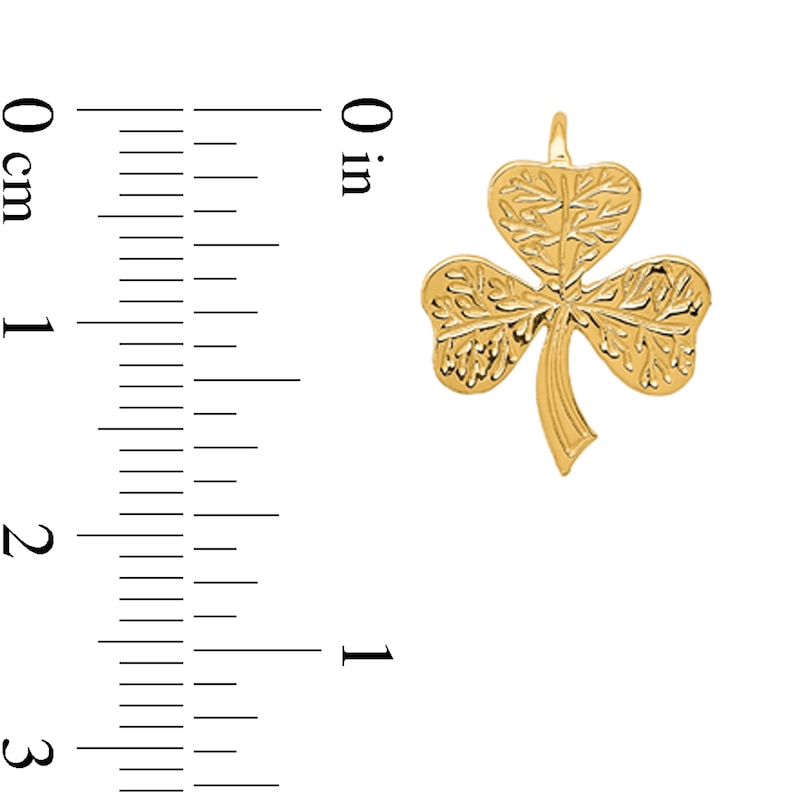 Main Image 2 of Shamrock Charm in Solid 14K Gold