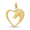 Thumbnail Image 1 of Horse in Heart Necklace Charm in Solid 14K Gold