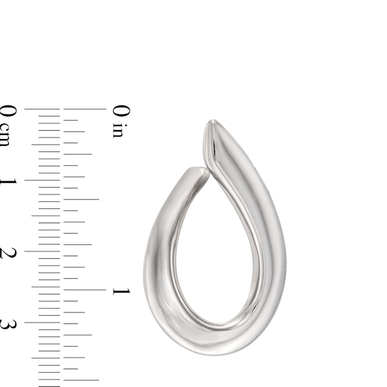 31.8mm Curved Oval Hoop Earrings in Hollow Sterling Silver