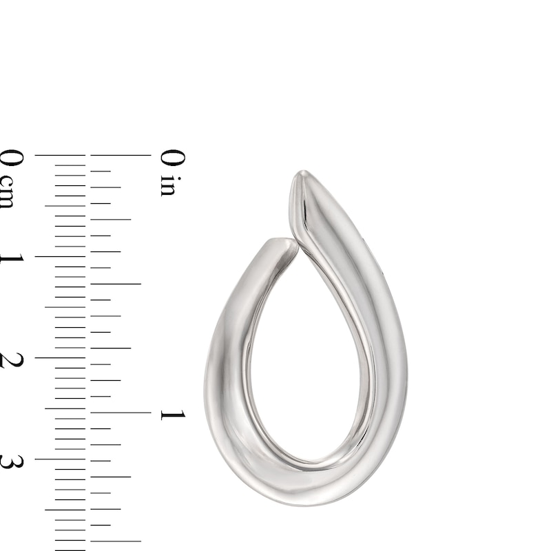 Main Image 3 of 31.8mm Curved Oval Hoop Earrings in Hollow Sterling Silver