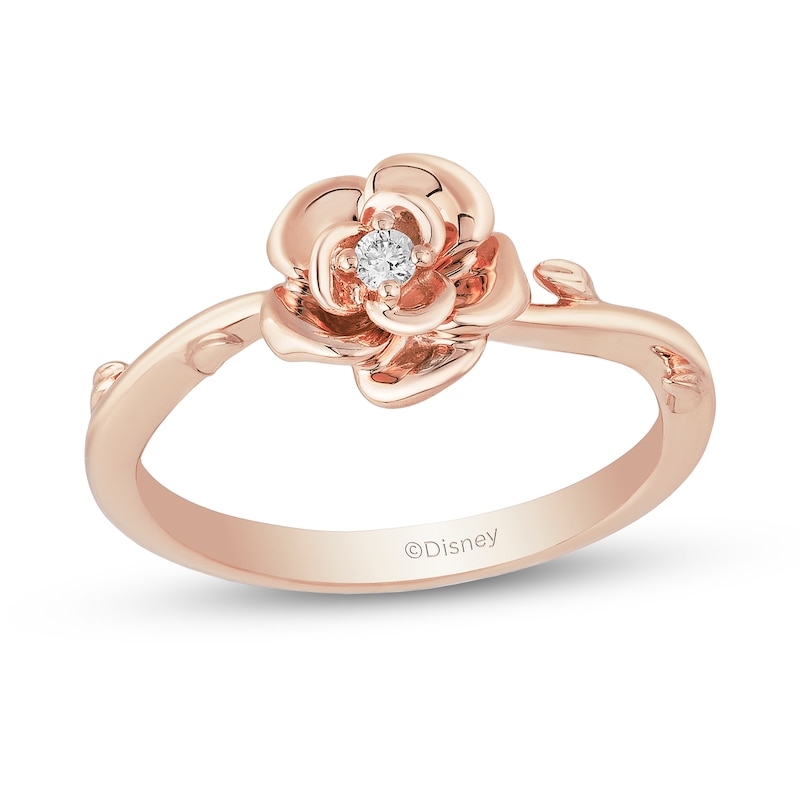 Main Image 1 of Enchanted Disney Belle Diamond Accent Rose Ring in 10K Rose Gold