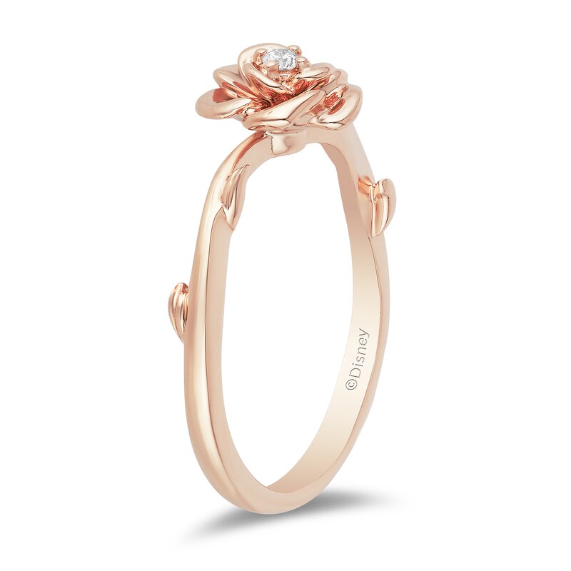 Main Image 2 of Enchanted Disney Belle Diamond Accent Rose Ring in 10K Rose Gold