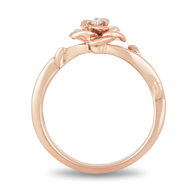 Main Image 3 of Enchanted Disney Belle Diamond Accent Rose Ring in 10K Rose Gold