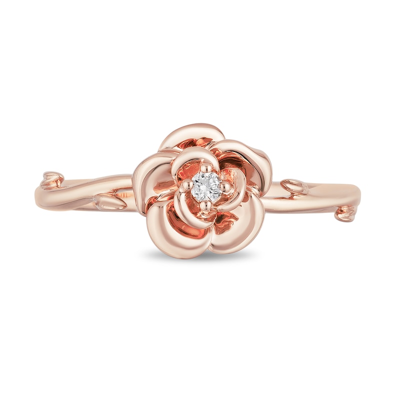 Main Image 4 of Enchanted Disney Belle Diamond Accent Rose Ring in 10K Rose Gold