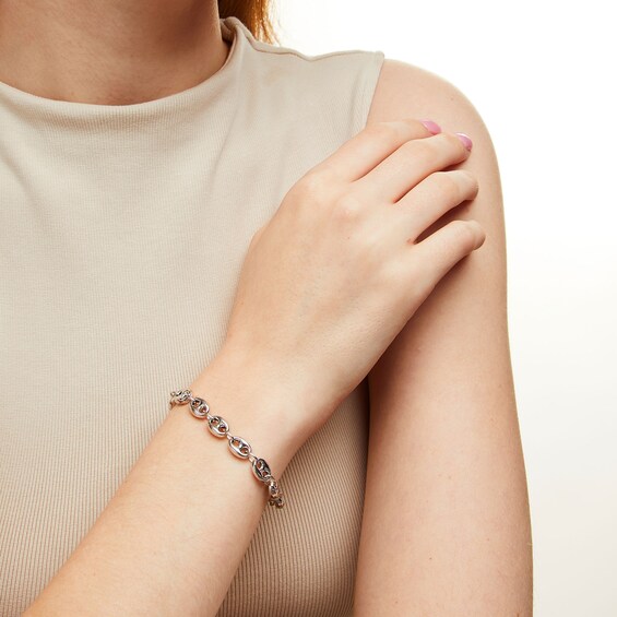 7.8mm Puffy Mariner Chain Bracelet in Hollow Sterling Silver - 7.5"