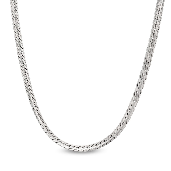 3.9mm Diamond-Cut Herringbone Chain Necklace in Solid Sterling Silver - 16"