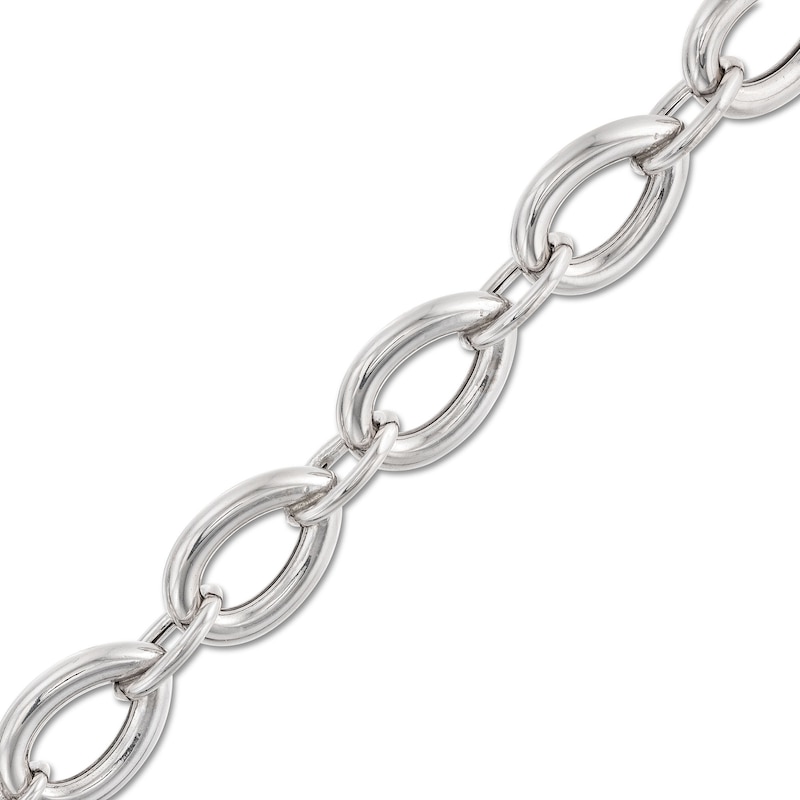 Main Image 1 of 15.0mm Pear-Shaped Link Chain Bracelet in Hollow Sterling Silver - 8.25"