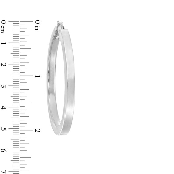 50.0mm Square Tube Hoop Earrings in Hollow Sterling Silver