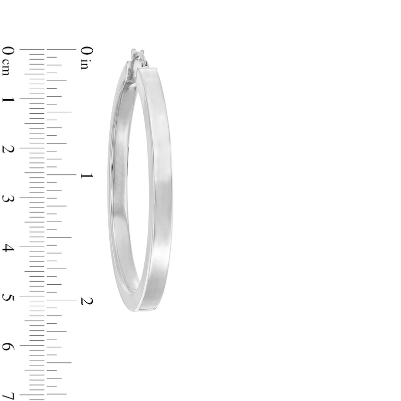 Main Image 3 of 50.0mm Square Tube Hoop Earrings in Hollow Sterling Silver