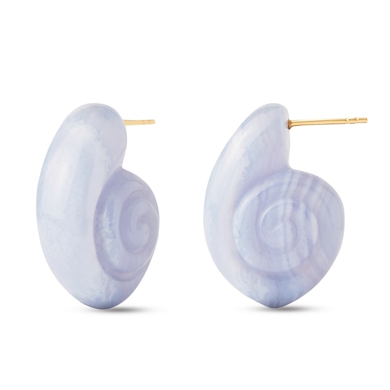 PDPAOLAâ¢ at Zales Blue Agate Shell Earrings in Sterling Silver with 18K Gold Plate