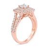 Thumbnail Image 2 of 2 CT. T.W. Princess-Cut Certified Lab-Grown Diamond Frame Split Shank Engagement Ring in 14K Rose Gold (F/VS2)