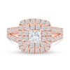 Thumbnail Image 3 of 2 CT. T.W. Princess-Cut Certified Lab-Grown Diamond Frame Split Shank Engagement Ring in 14K Rose Gold (F/VS2)