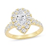 Thumbnail Image 1 of 2-1/2 CT. T.W. Pear-Shaped Certified Lab-Grown Diamond Frame Engagement Ring in 14K Gold (F/VS2)
