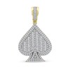 Thumbnail Image 1 of 1 CT. T.W. Baguette and Round Diamond Spade Necklace Charm in 10K Gold