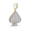 Thumbnail Image 2 of 1 CT. T.W. Baguette and Round Diamond Spade Necklace Charm in 10K Gold