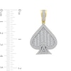 Thumbnail Image 4 of 1 CT. T.W. Baguette and Round Diamond Spade Necklace Charm in 10K Gold