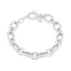 Thumbnail Image 1 of 10.0mm Textured and Polished Figaro Chain Bracelet in Hollow Sterling Silver - 7.5"