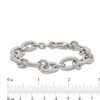 Thumbnail Image 4 of 10.0mm Textured and Polished Figaro Chain Bracelet in Hollow Sterling Silver - 7.5"