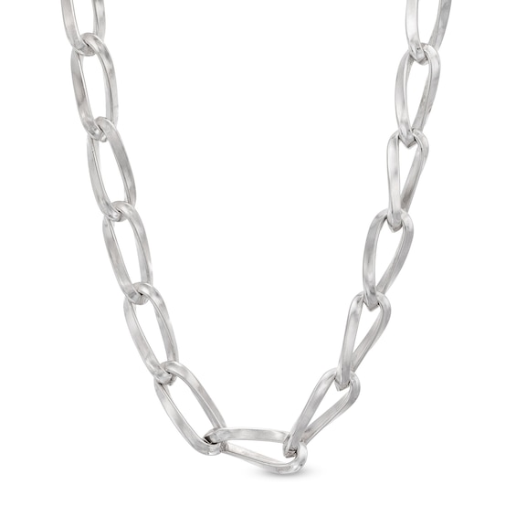9.5mm Oval Twist Curb Chain Necklace in Hollow Sterling Silver - 19.5"