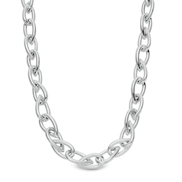 7.7mm Pear-Shaped Twist Link Chain Necklace in Hollow Sterling Silver - 17"