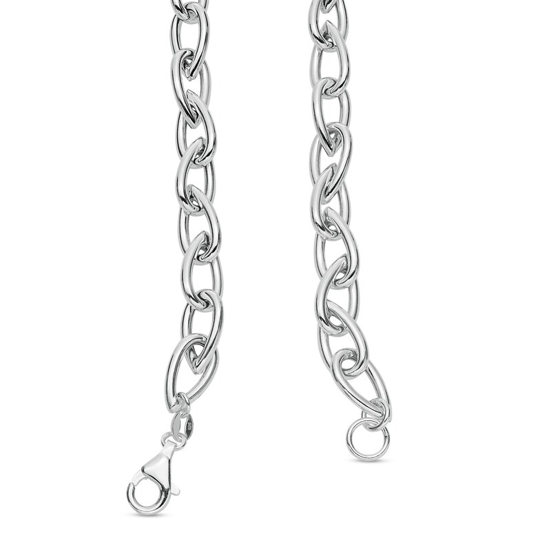 Main Image 3 of 7.7mm Pear-Shaped Twist Link Chain Necklace in Hollow Sterling Silver - 17"