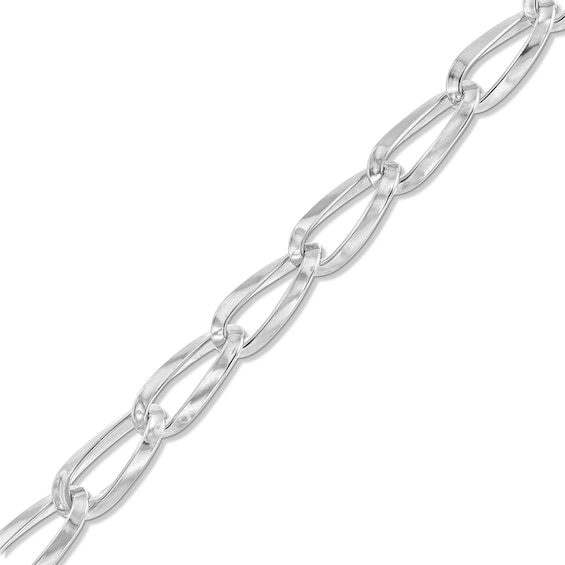 9.5mm Oval Twist Curb Chain Bracelet in Hollow Sterling Silver - 8.5"