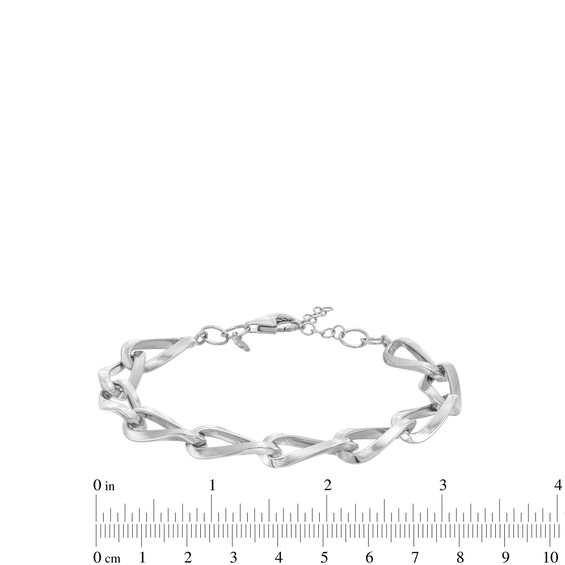 9.5mm Oval Twist Curb Chain Bracelet in Hollow Sterling Silver - 8.5"