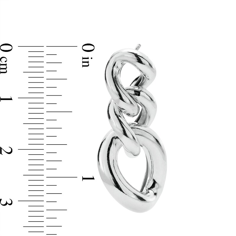 Main Image 3 of Graduated Chain Link Drop Earrings in Hollow Sterling Silver