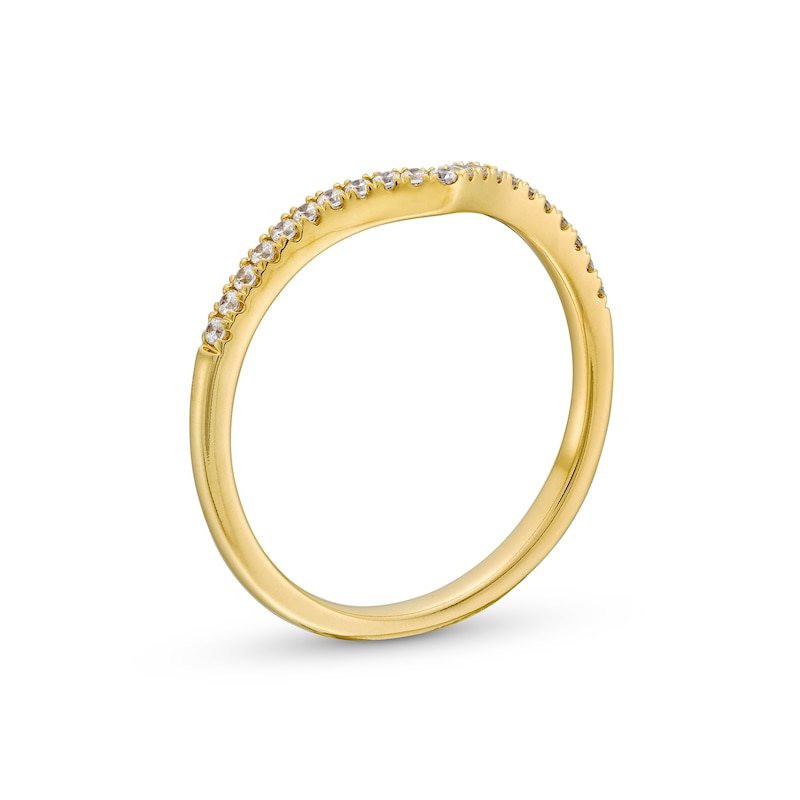 Main Image 3 of 1/8 CT. T.W. Diamond Chevron Anniversary Band in 14K Gold