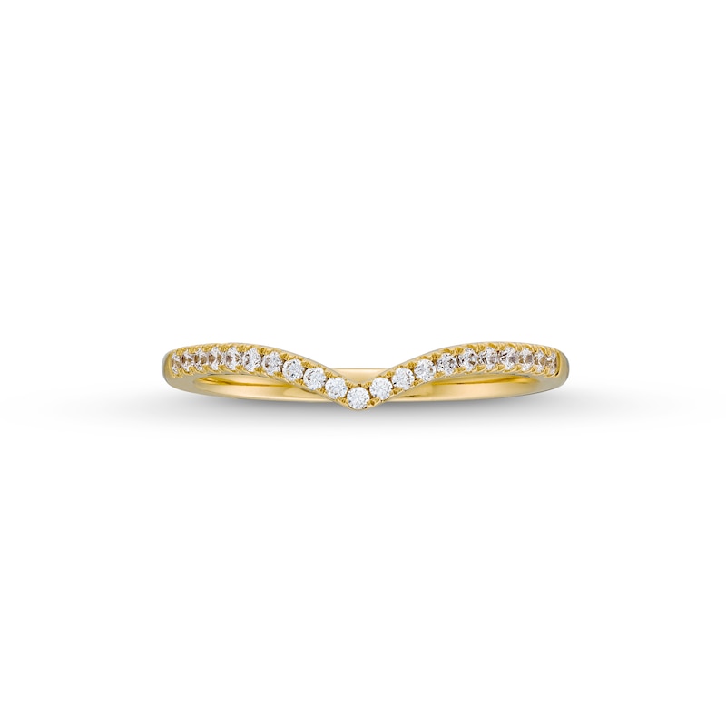 Main Image 4 of 1/8 CT. T.W. Diamond Chevron Anniversary Band in 14K Gold