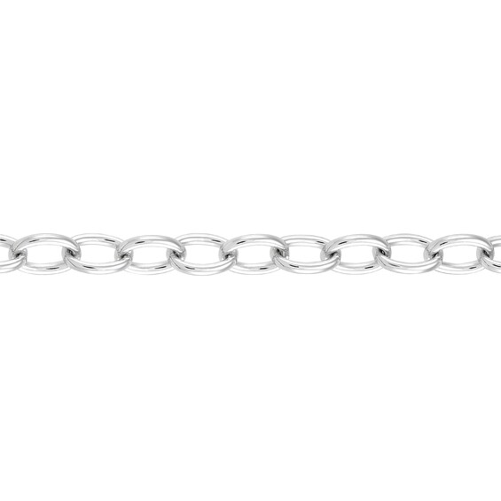 7.5mm Oval Rolo Chain Bracelet in Hollow Sterling Silver - 8.25"