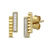 Thumbnail Image 1 of 1/20 CT. T.W. Diamond Textured Double Bar Stud Earrings in 24K Gold Vermeil