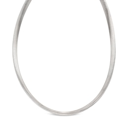 6.0mm Reversible Omega Chain Necklace in Hollow Sterling Silver and 24K Gold Plate - 17"