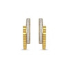 Thumbnail Image 2 of 1/15 CT. T.W. Diamond Textured Double Row Open Hoop Earrings in 24K Gold Vermeil