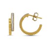Thumbnail Image 3 of 1/15 CT. T.W. Diamond Textured Double Row Open Hoop Earrings in 24K Gold Vermeil