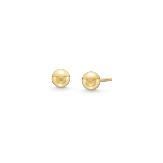4.0mm Ball Stud Earrings in Hollow 14K Gold