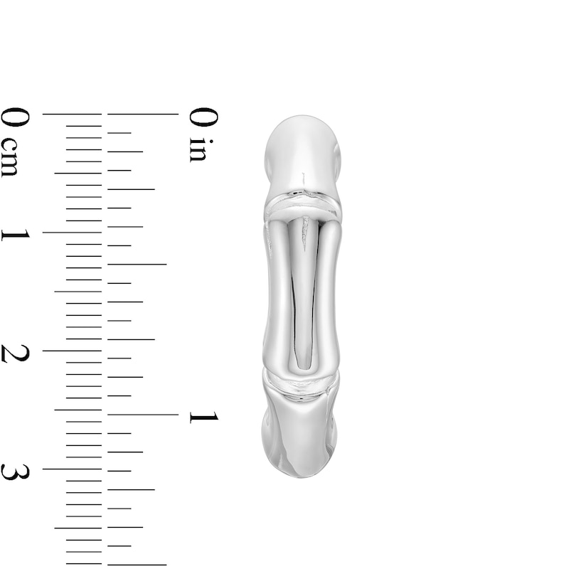 Main Image 3 of 30.0mm Bamboo Open Hoop Earrings in Hollow Sterling Silver