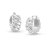 Thumbnail Image 0 of 25.0mm Ribbed Twist Hoop Earrings in Hollow Sterling Silver