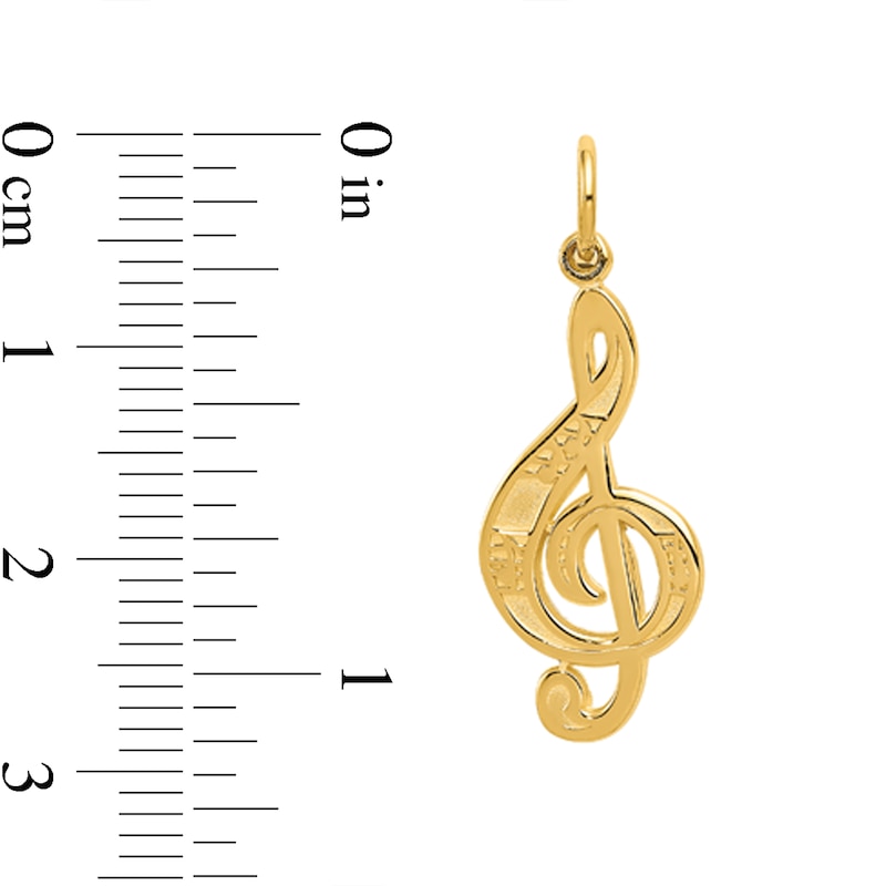 Main Image 2 of Treble Clef Charm in Solid 14K Gold
