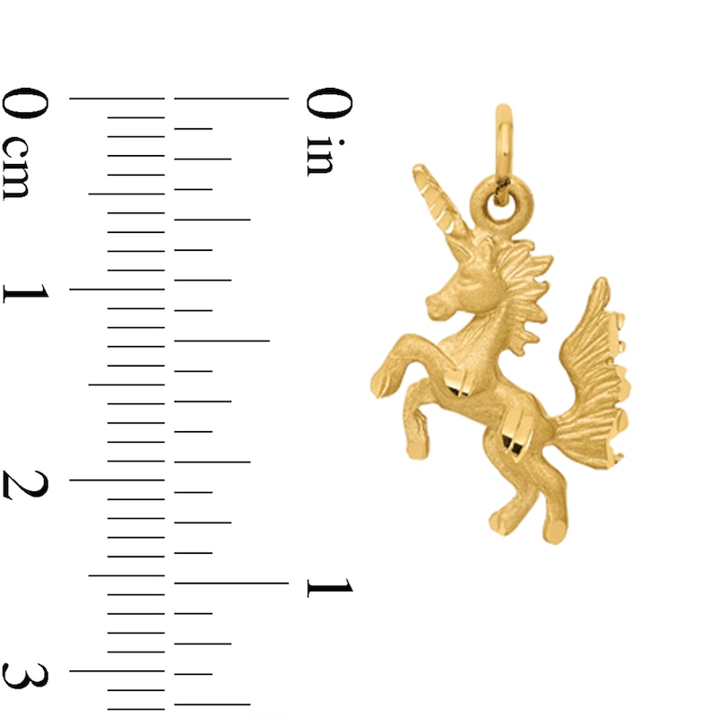 Main Image 2 of Dancing Unicorn Charm in Solid 14K Gold