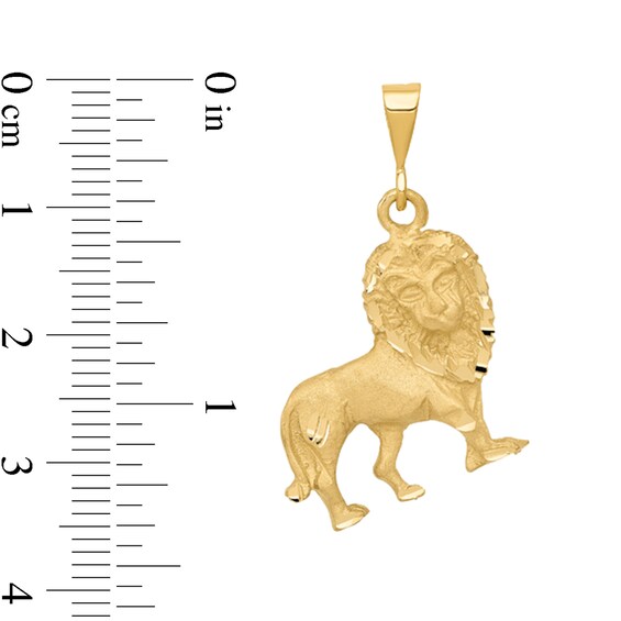 Lion Necklace Charm in Solid 14K Gold